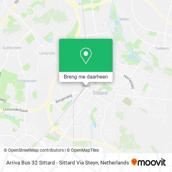 Arriva Bus 32 Sittard - Sittard Via Steyn kaart