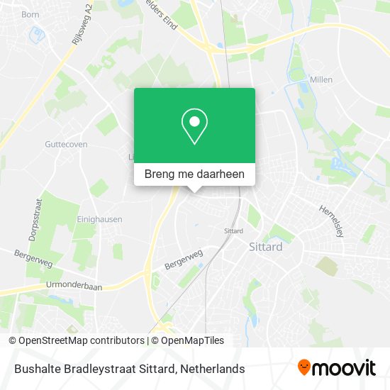 Bushalte Bradleystraat Sittard kaart