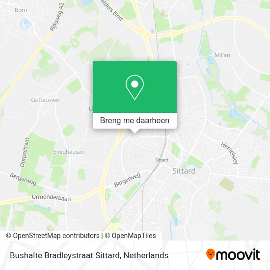 Bushalte Bradleystraat Sittard kaart