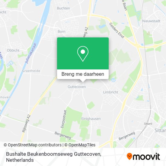 Bushalte Beukenboomseweg Guttecoven kaart