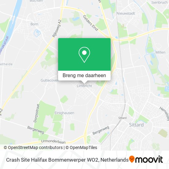 Crash Site Halifax Bommenwerper WO2 kaart