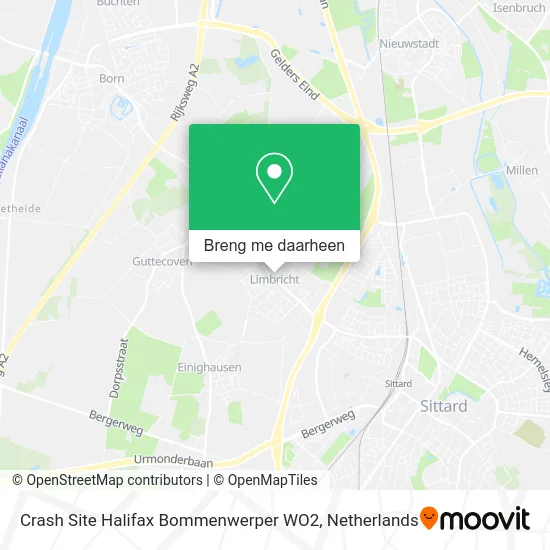 Crash Site Halifax Bommenwerper WO2 kaart