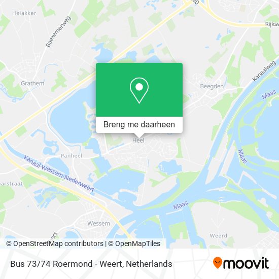 Bus 73/74 Roermond - Weert kaart