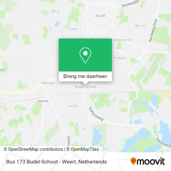Bus 173 Budel-Schoot - Weert kaart