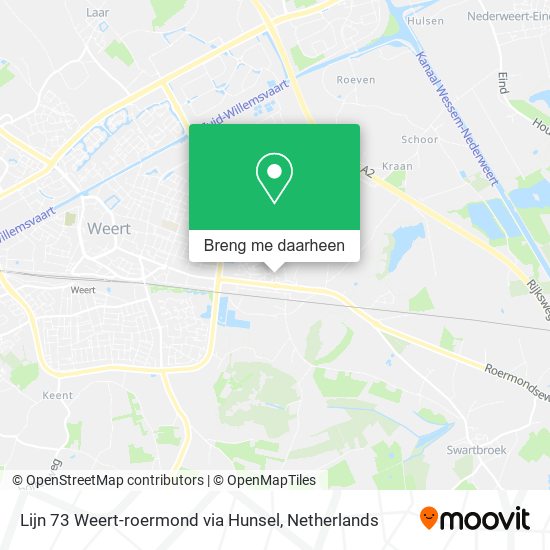 Lijn 73 Weert-roermond via Hunsel kaart