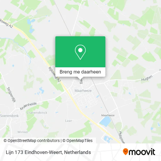 Lijn 173 Eindhoven-Weert kaart