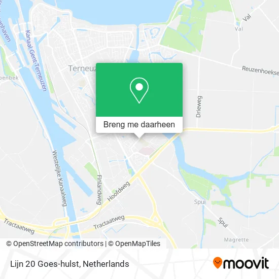Lijn 20 Goes-hulst kaart