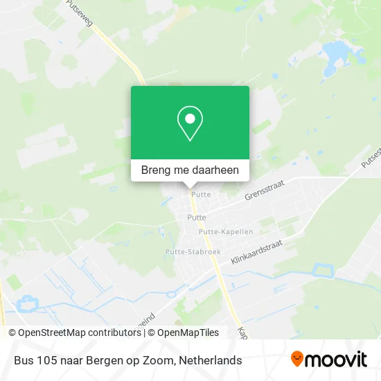 Bus 105 naar Bergen op Zoom kaart
