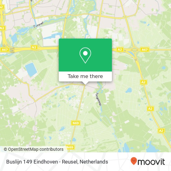 Buslijn 149 Eindhoven - Reusel kaart