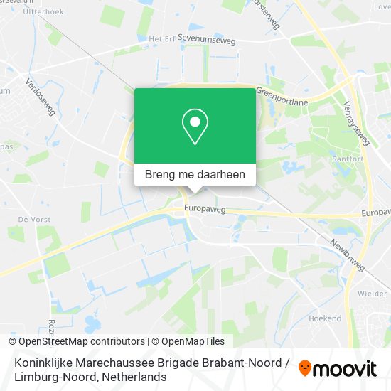 Koninklijke Marechaussee Brigade Brabant-Noord / Limburg-Noord kaart