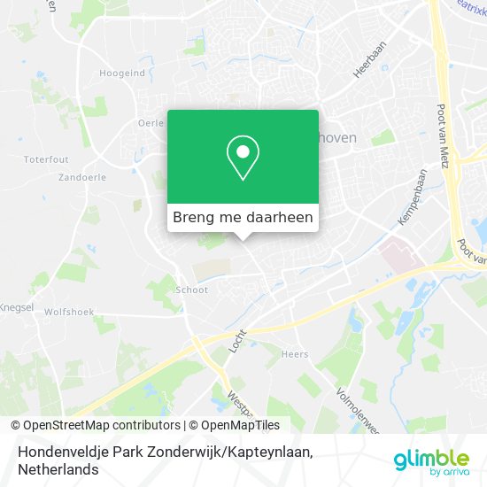 Hondenveldje Park Zonderwijk / Kapteynlaan kaart