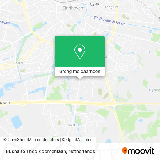 Bushalte Theo Koomenlaan kaart