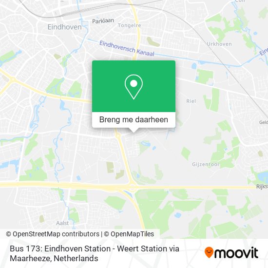 Bus 173: Eindhoven Station - Weert Station via Maarheeze kaart