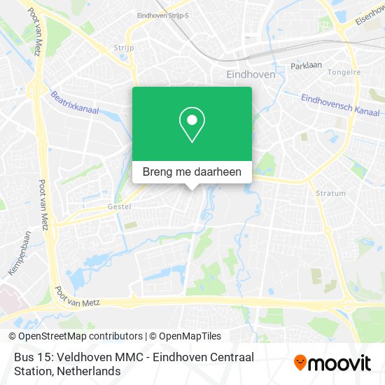 Bus 15: Veldhoven MMC - Eindhoven Centraal Station kaart