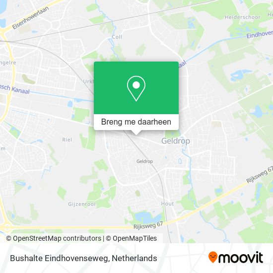 Bushalte Eindhovenseweg kaart