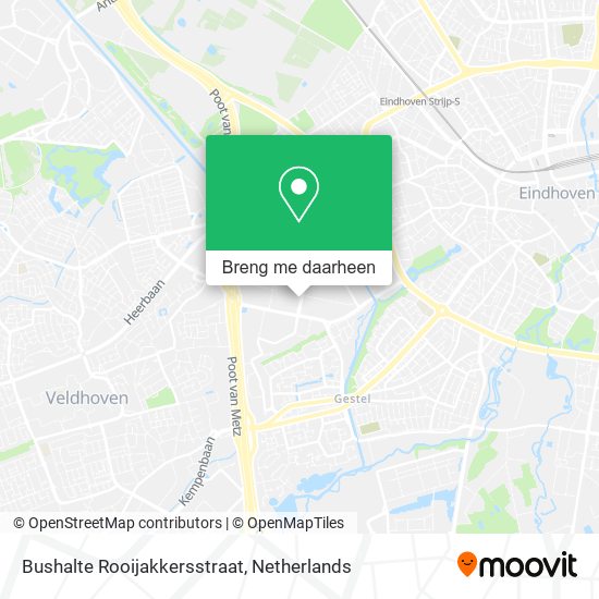 Bushalte Rooijakkersstraat kaart