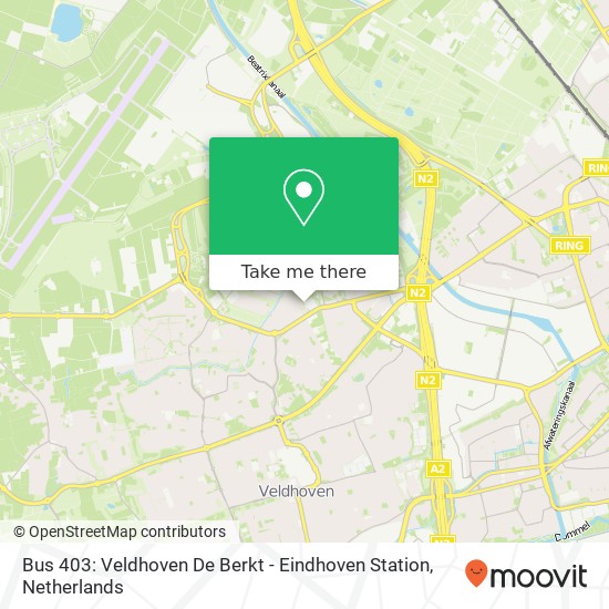 Bus 403: Veldhoven De Berkt - Eindhoven Station kaart