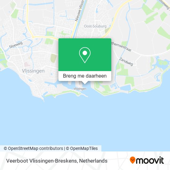 Veerboot Vlissingen-Breskens kaart