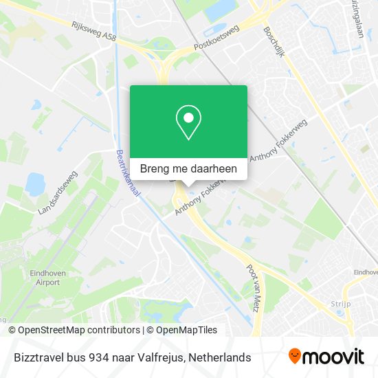 Bizztravel bus 934 naar Valfrejus kaart