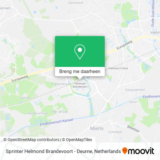 Sprinter Helmond Brandevoort - Deurne kaart