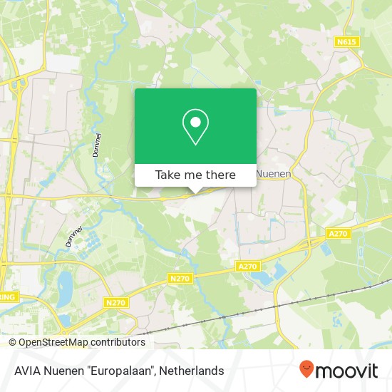 AVIA Nuenen "Europalaan" kaart