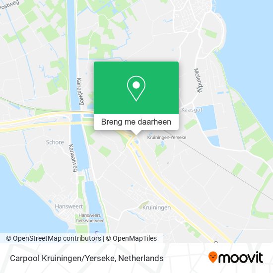 Carpool Kruiningen/Yerseke kaart