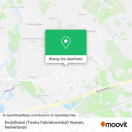 BodyBrand (Tweka Fabriekswinkel) Nuenen kaart