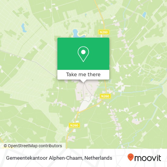 Gemeentekantoor Alphen-Chaam kaart