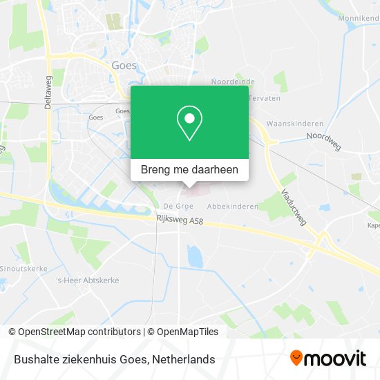 Bushalte ziekenhuis Goes kaart