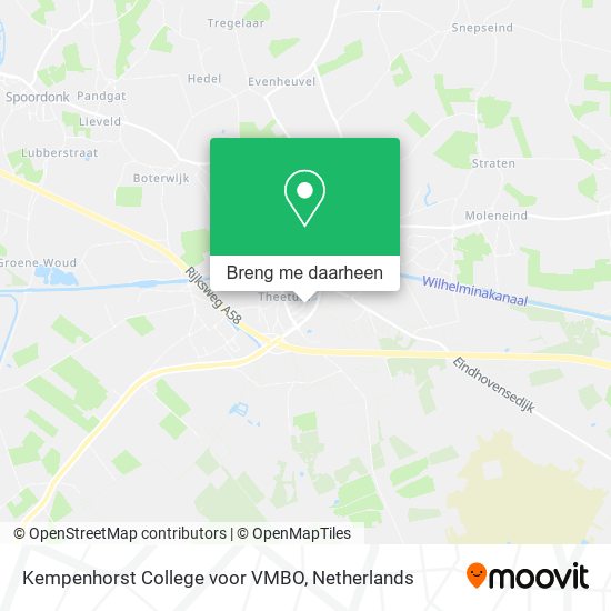 Kempenhorst College voor VMBO kaart