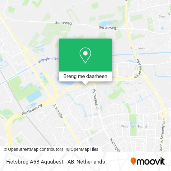 Fietsbrug A58 Aquabest - AB kaart