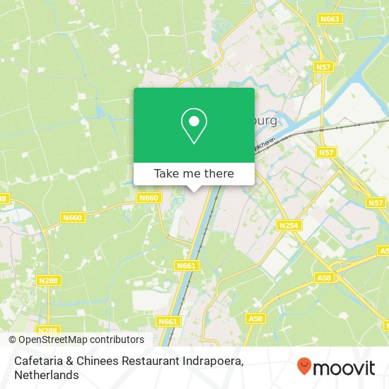 Cafetaria & Chinees Restaurant Indrapoera kaart