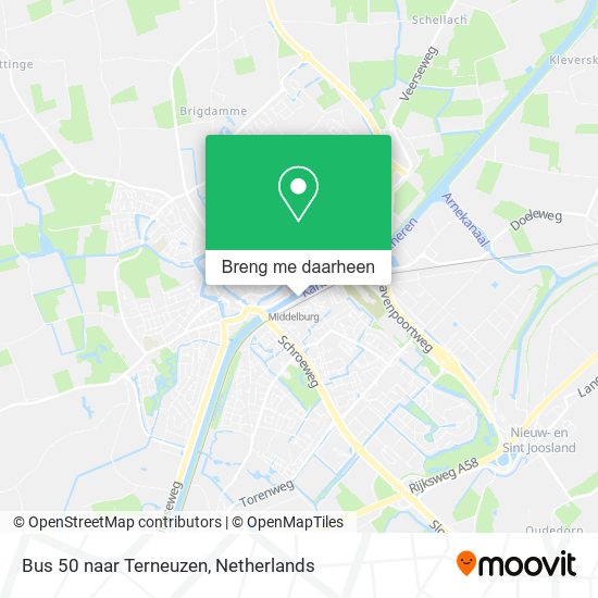 Bus 50 naar Terneuzen kaart