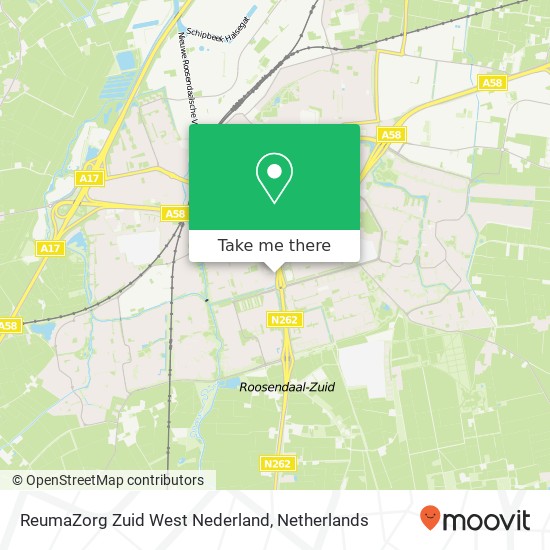 ReumaZorg Zuid West Nederland kaart