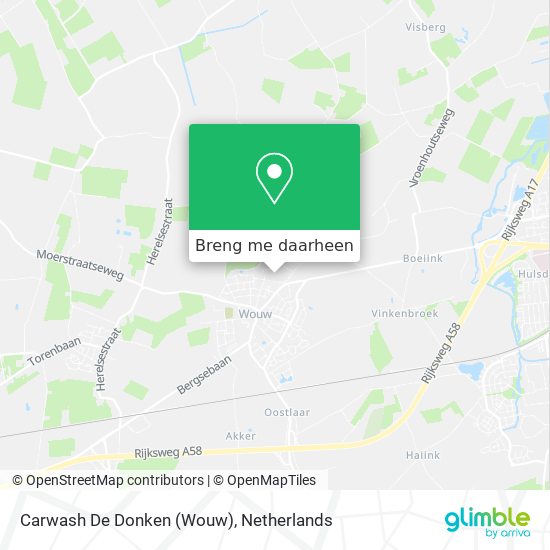 Carwash De Donken (Wouw) kaart