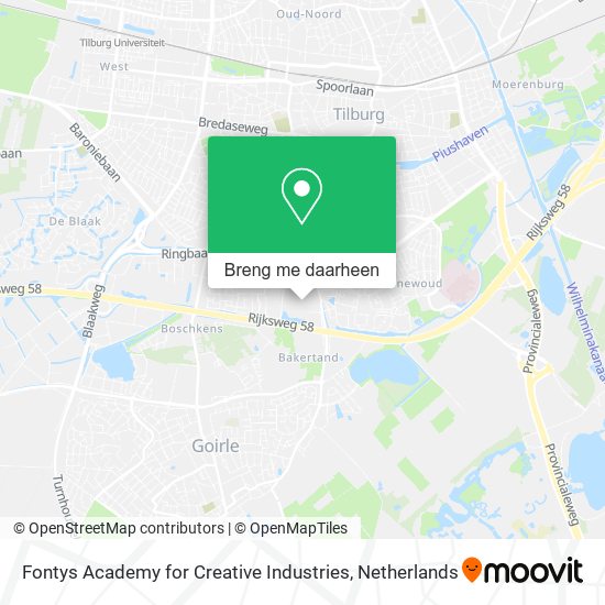 Fontys Academy for Creative Industries kaart