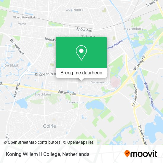 Koning Willem II College kaart