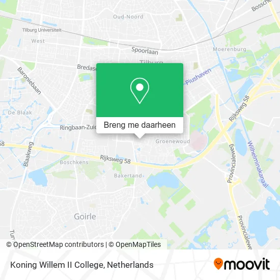 Koning Willem II College kaart