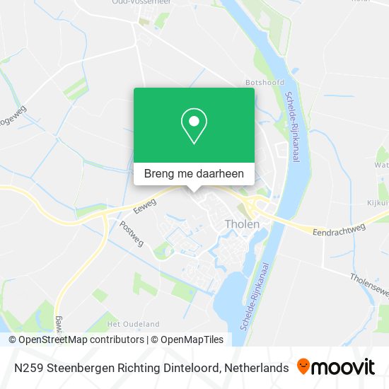 N259 Steenbergen Richting Dinteloord kaart