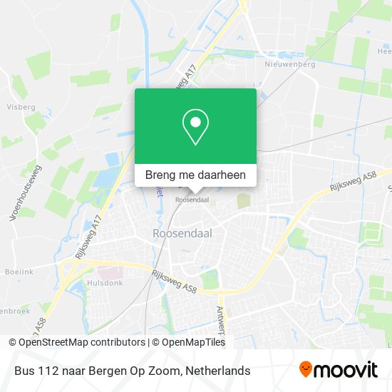 Bus 112 naar Bergen Op Zoom kaart