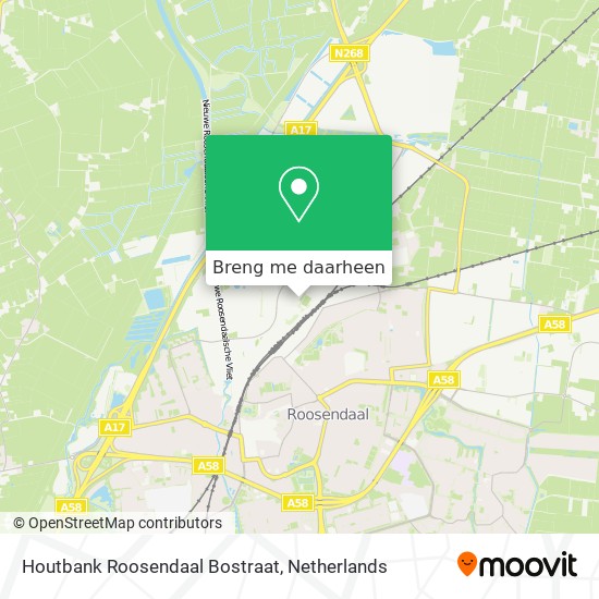 Houtbank Roosendaal Bostraat kaart