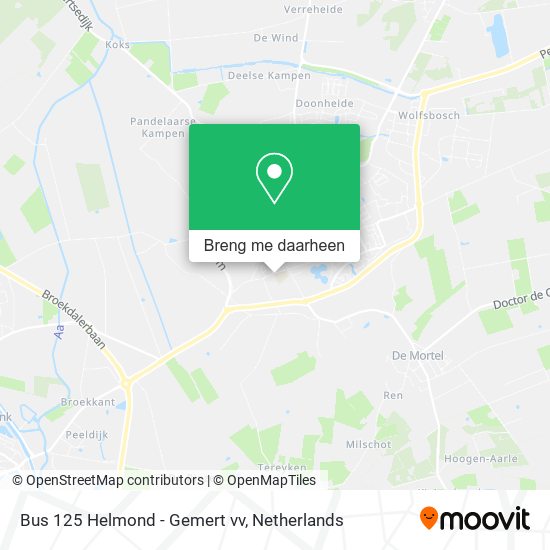 Bus 125 Helmond -  Gemert vv kaart