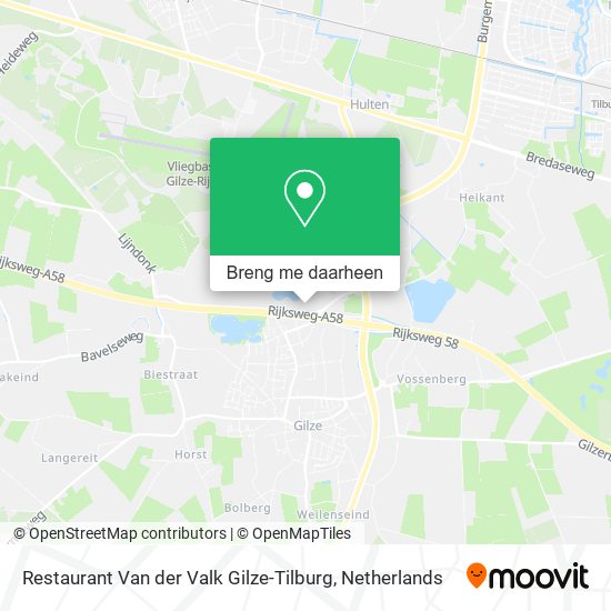 Restaurant Van der Valk Gilze-Tilburg kaart