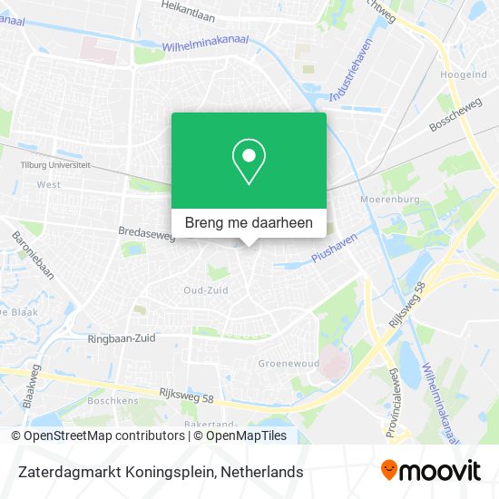 Zaterdagmarkt Koningsplein kaart