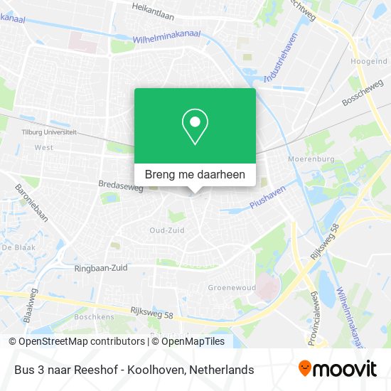 Bus 3 naar Reeshof - Koolhoven kaart