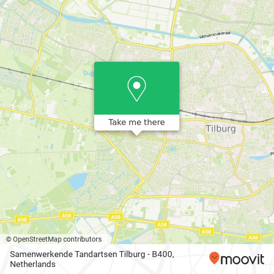 Samenwerkende Tandartsen Tilburg - B400 kaart