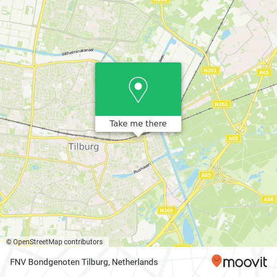 FNV Bondgenoten Tilburg kaart