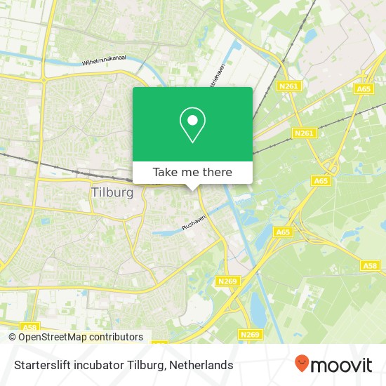 Starterslift incubator Tilburg kaart