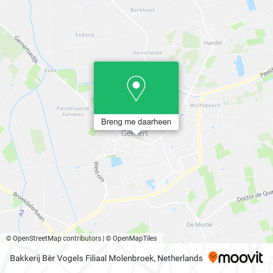 Bakkerij Bèr Vogels Filiaal Molenbroek kaart
