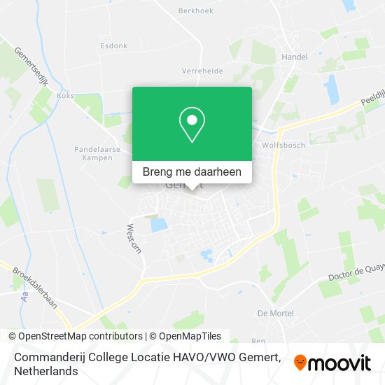 Commanderij College Locatie HAVO / VWO Gemert kaart